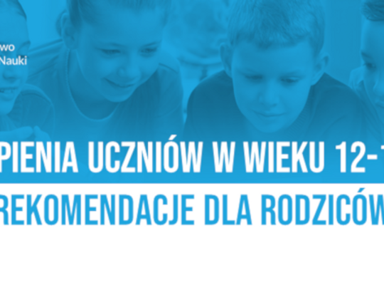 Informacja o szczepieniach uczniów w wieku 12 - 18 lat