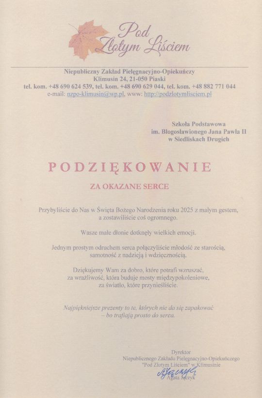 Podziękowanie